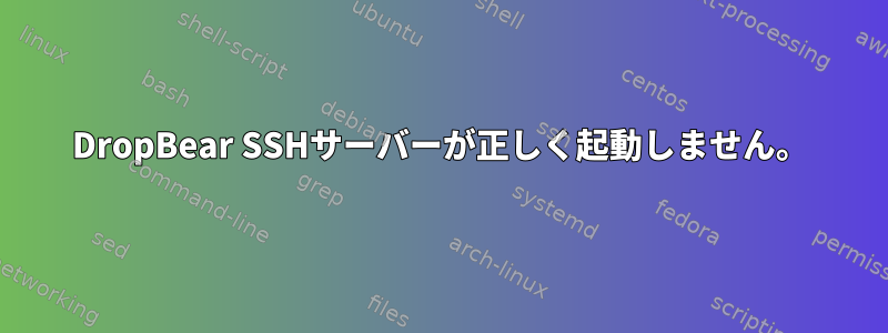 DropBear SSHサーバーが正しく起動しません。