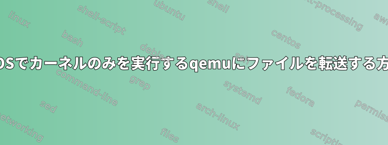 ホストOSでカーネルのみを実行するqemuにファイルを転送する方法は？