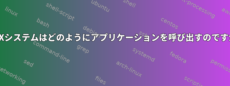 UNIXシステムはどのようにアプリケーションを呼び出すのですか？