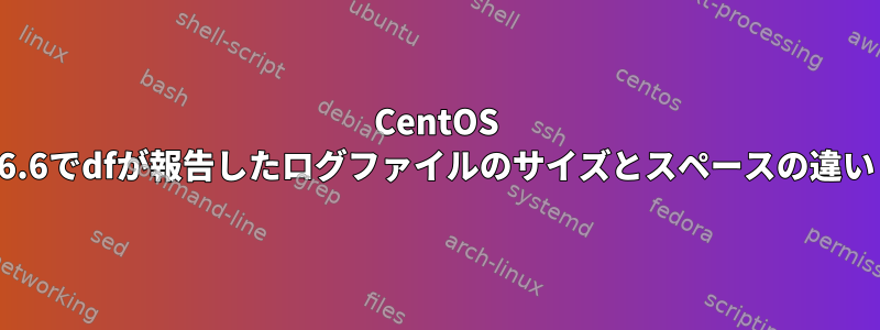 CentOS 6.6でdfが報告したログファイルのサイズとスペースの違い