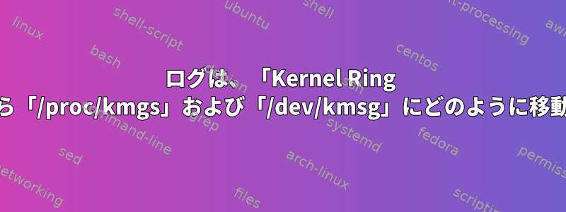 ログは、「Kernel Ring Buffer」から「/proc/kmgs」および「/dev/kmsg」にどのように移動しますか？