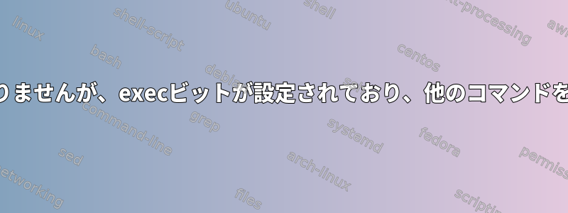 実行時にファイルが見つかりませんが、execビットが設定されており、他のコマンドを介してアクセスできます。