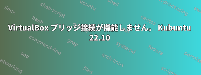 VirtualBox ブリッジ接続が機能しません。 Kubuntu 22.10