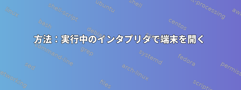 方法：実行中のインタプリタで端末を開く