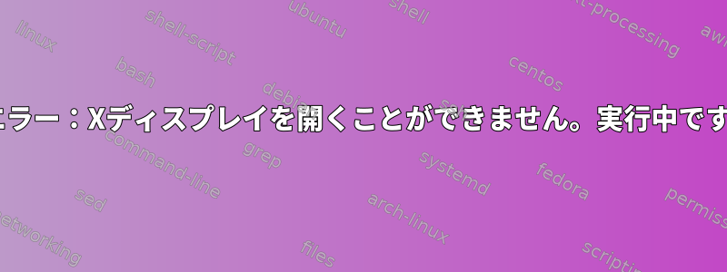 fehエラー：Xディスプレイを開くことができません。実行中ですか？