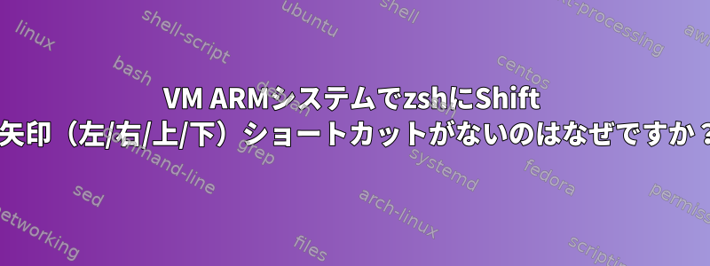 VM ARMシステムでzshにShift +矢印（左/右/上/下）ショートカットがないのはなぜですか？