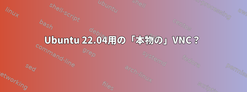 Ubuntu 22.04用の「本物の」VNC？