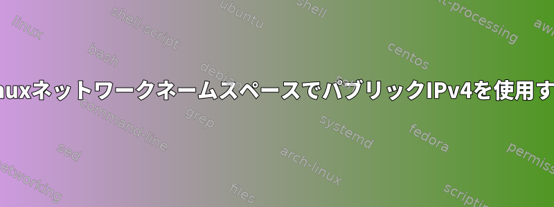 LinuxネットワークネームスペースでパブリックIPv4を使用する