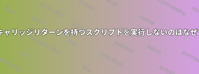 Bashがキャリッジリターンを持つスクリプトを実行しないのはなぜですか？