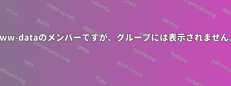 www-dataのメンバーですが、グループには表示されません。