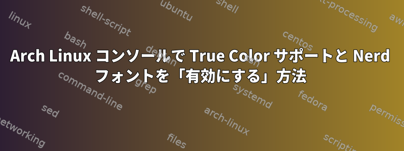 Arch Linux コンソールで True Color サポートと Nerd フォントを「有効にする」方法