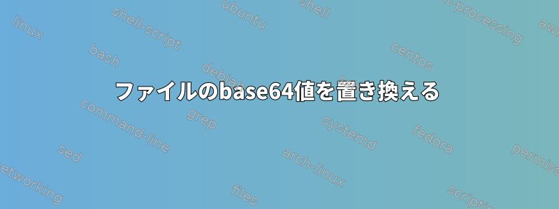 ファイルのbase64値を置き換える