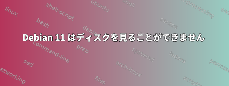 Debian 11 はディスクを見ることができません