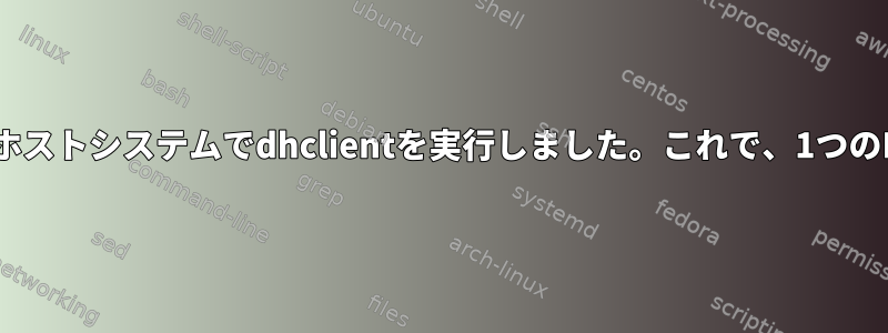 SSHを介してIPv4をrpi2からOpenWRTに変更し、ホストシステムでdhclientを実行しました。これで、1つのNICに2つのIPv4があり、動作します！どのように？