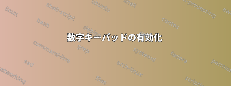 数字キーパッドの有効化