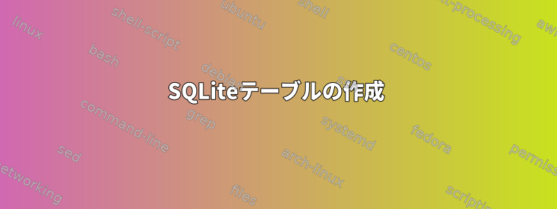 SQLiteテーブルの作成