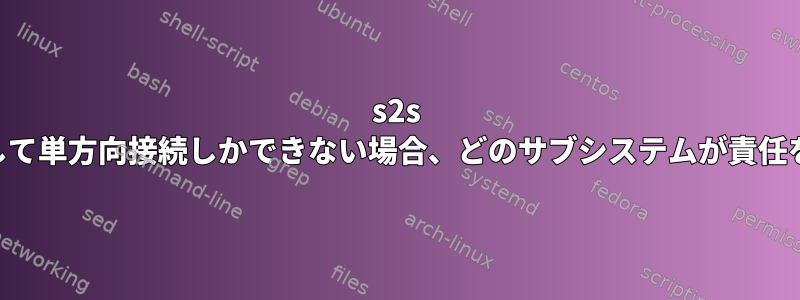 s2s VPN接続を介して単方向接続しかできない場合、どのサブシステムが責任を負いますか？