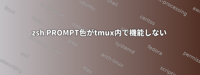 zsh PROMPT色がtmux内で機能しない