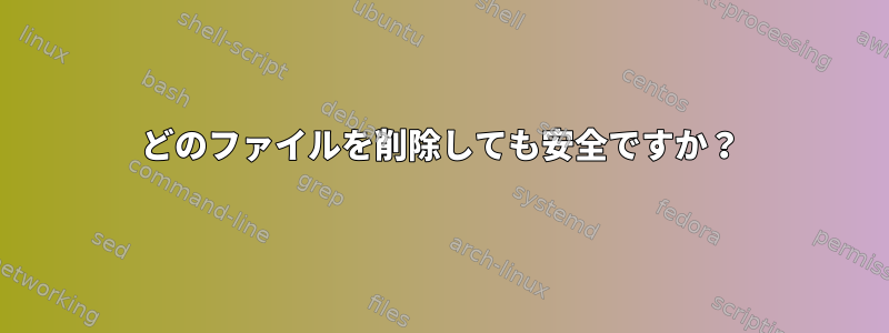 どのファイルを削除しても安全ですか？