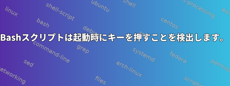 Bashスクリプトは起動時にキーを押すことを検出します。