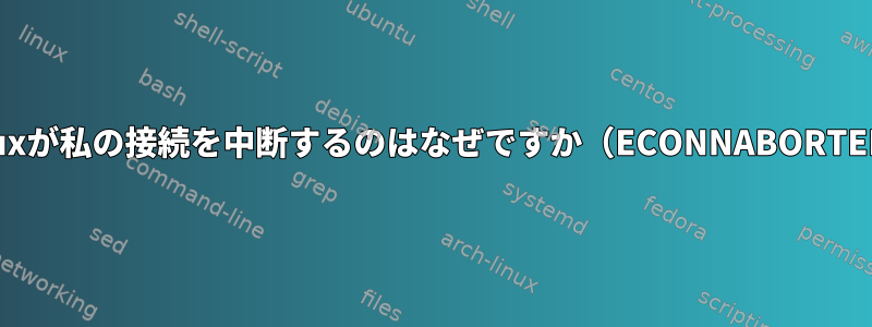 tmuxが私の接続を中断するのはなぜですか（ECONNABORTED）