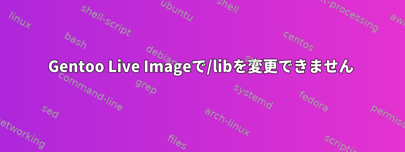 Gentoo Live Imageで/libを変更できません