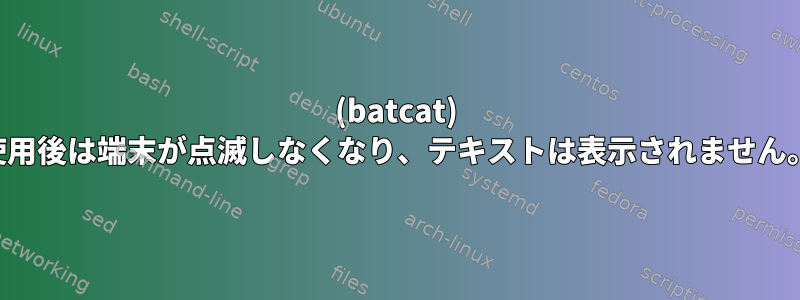 (batcat) 使用後は端末が点滅しなくなり、テキストは表示されません。