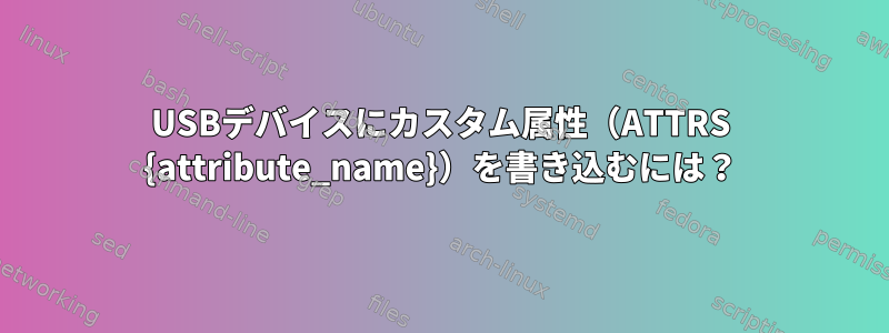 USBデバイスにカスタム属性（ATTRS {attribute_name}）を書き込むには？