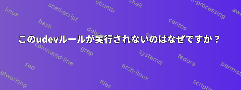 このudevルールが実行されないのはなぜですか？