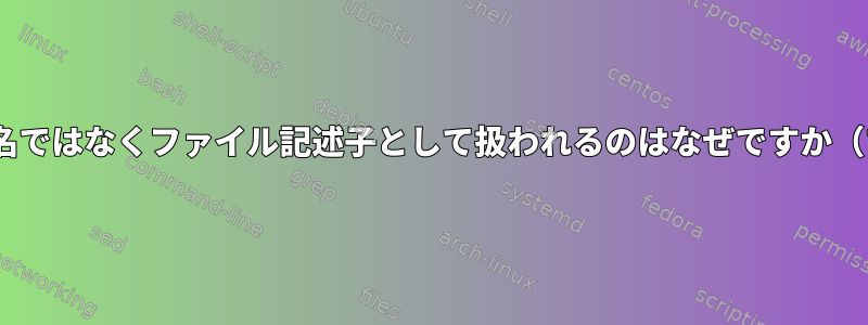 &gt;＆Nでは、Nがファイル名ではなくファイル記述子として扱われるのはなぜですか（マニュアルで言うように）？