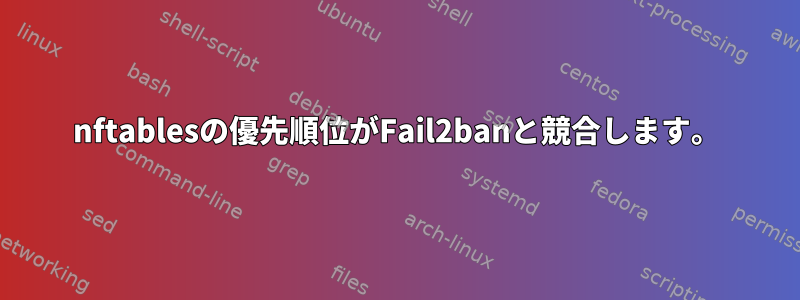 nftablesの優先順位がFail2banと競合します。