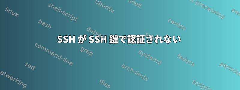 SSH が SSH 鍵で認証されない