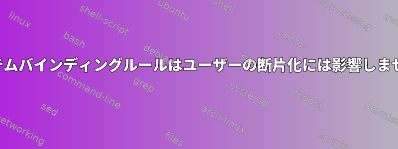 システムバインディングルールはユーザーの断片化には影響しません。