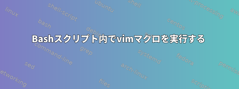 Bashスクリプト内でvimマクロを実行する