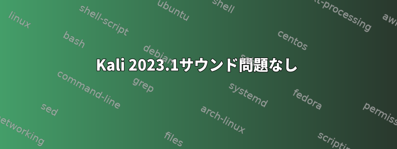 Kali 2023.1サウンド問題なし