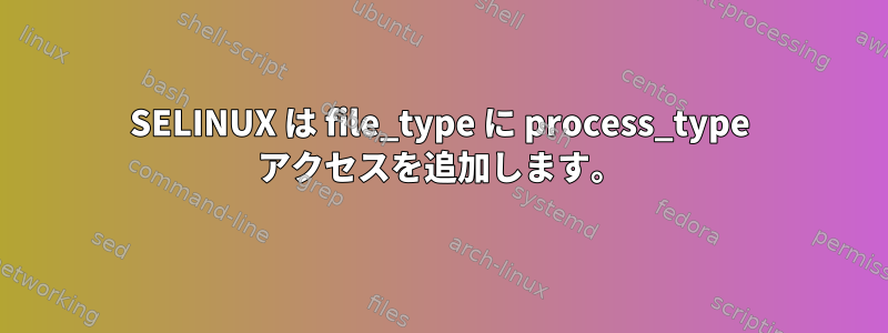 SELINUX は file_type に process_type アクセスを追加します。