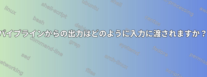 パイプラインからの出力はどのように入力に渡されますか？