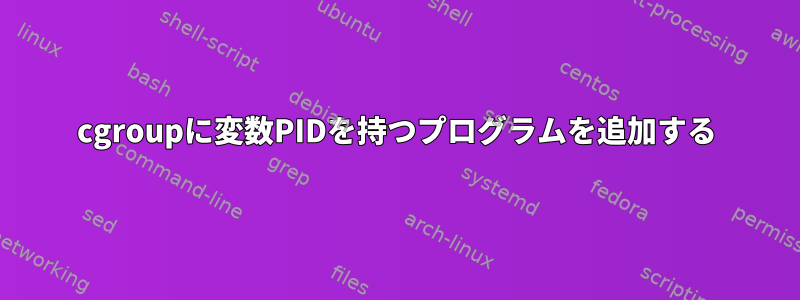 cgroupに変数PIDを持つプログラムを追加する