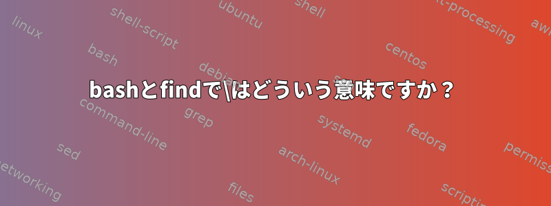 bashとfindで\はどういう意味ですか？