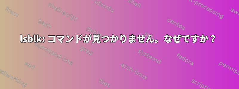 lsblk: コマンドが見つかりません。なぜですか？