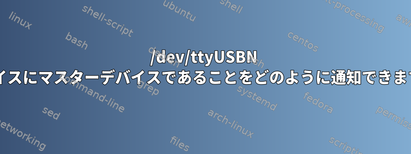 /dev/ttyUSBN デバイスにマスターデバイスであることをどのように通知できますか?