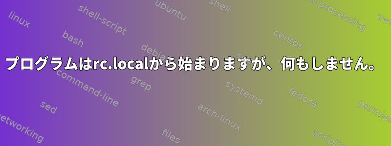 プログラムはrc.localから始まりますが、何もしません。