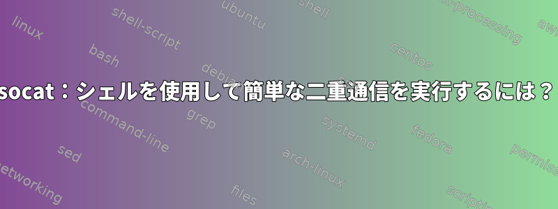 socat：シェルを使用して簡単な二重通信を実行するには？