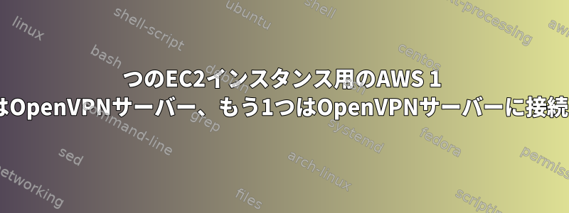 2つのEC2インスタンス用のAWS 1 VPC（そのうちの1つはOpenVPNサーバー、もう1つはOpenVPNサーバーに接続する必要があります）