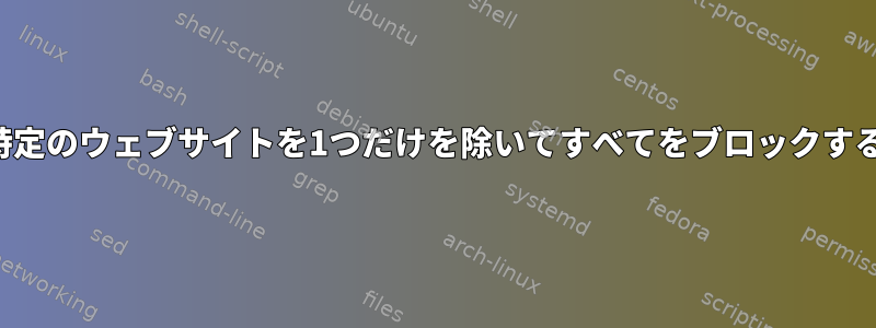 特定のウェブサイトを1つだけを除いてすべてをブロックする