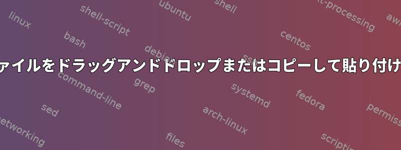 ゲストとホスト間でファイルをドラッグアンドドロップまたはコピーして貼り付けることはできません。