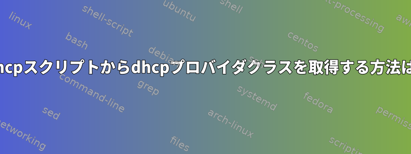 dnsmasqのdhcpスクリプトからdhcpプロバイダクラスを取得する方法はありますか？