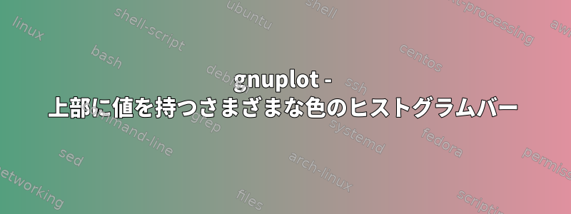 gnuplot - 上部に値を持つさまざまな色のヒストグラムバー