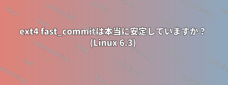 ext4 fast_commitは本当に安定していますか？ (Linux 6.3)