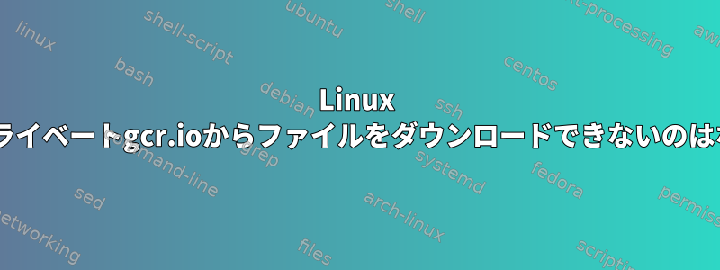 Linux Dockerがプライベートgcr.ioからファイルをダウンロードできないのはなぜですか？